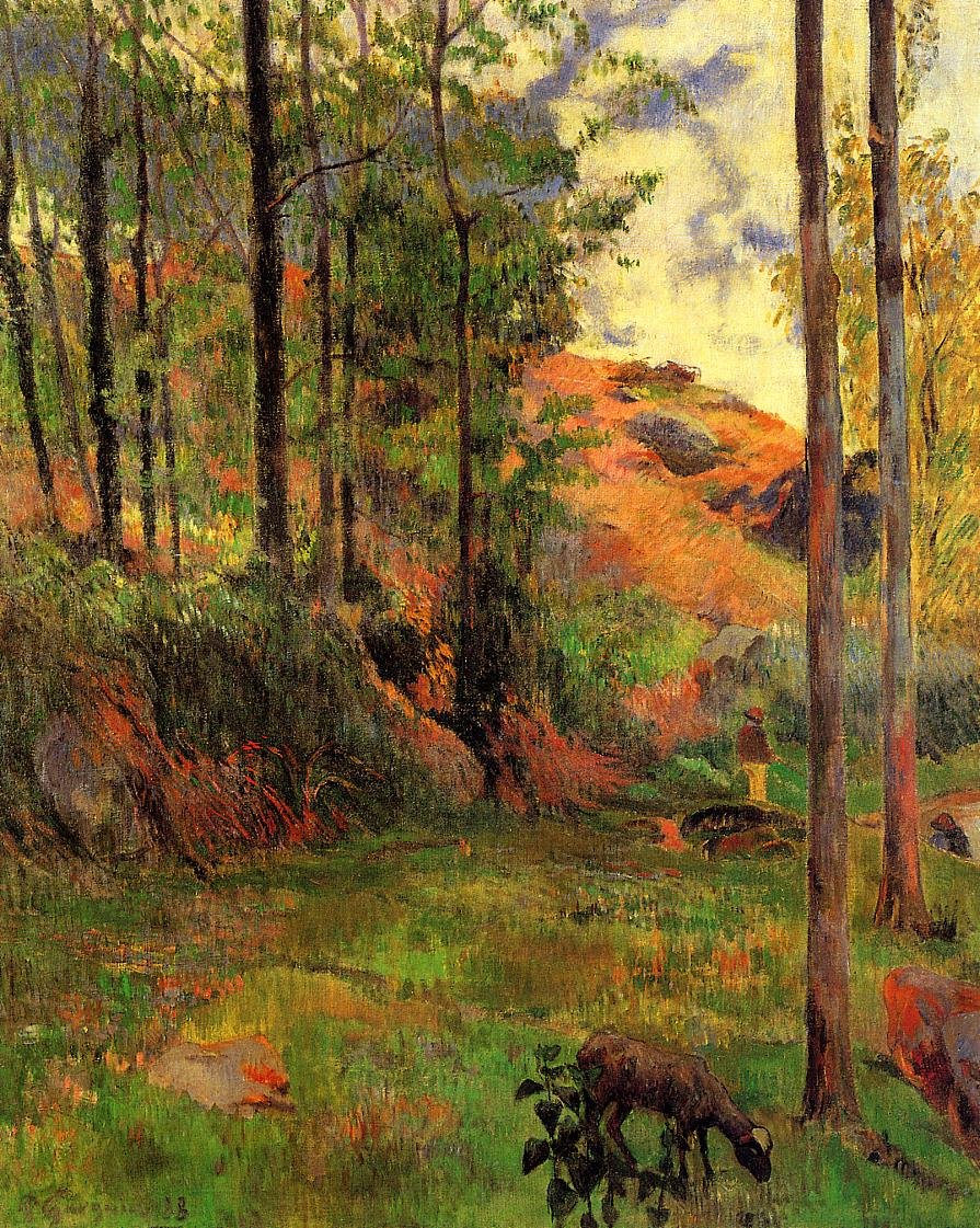 Ścieżka w dół do Aven autorstwa Paul Gauguin