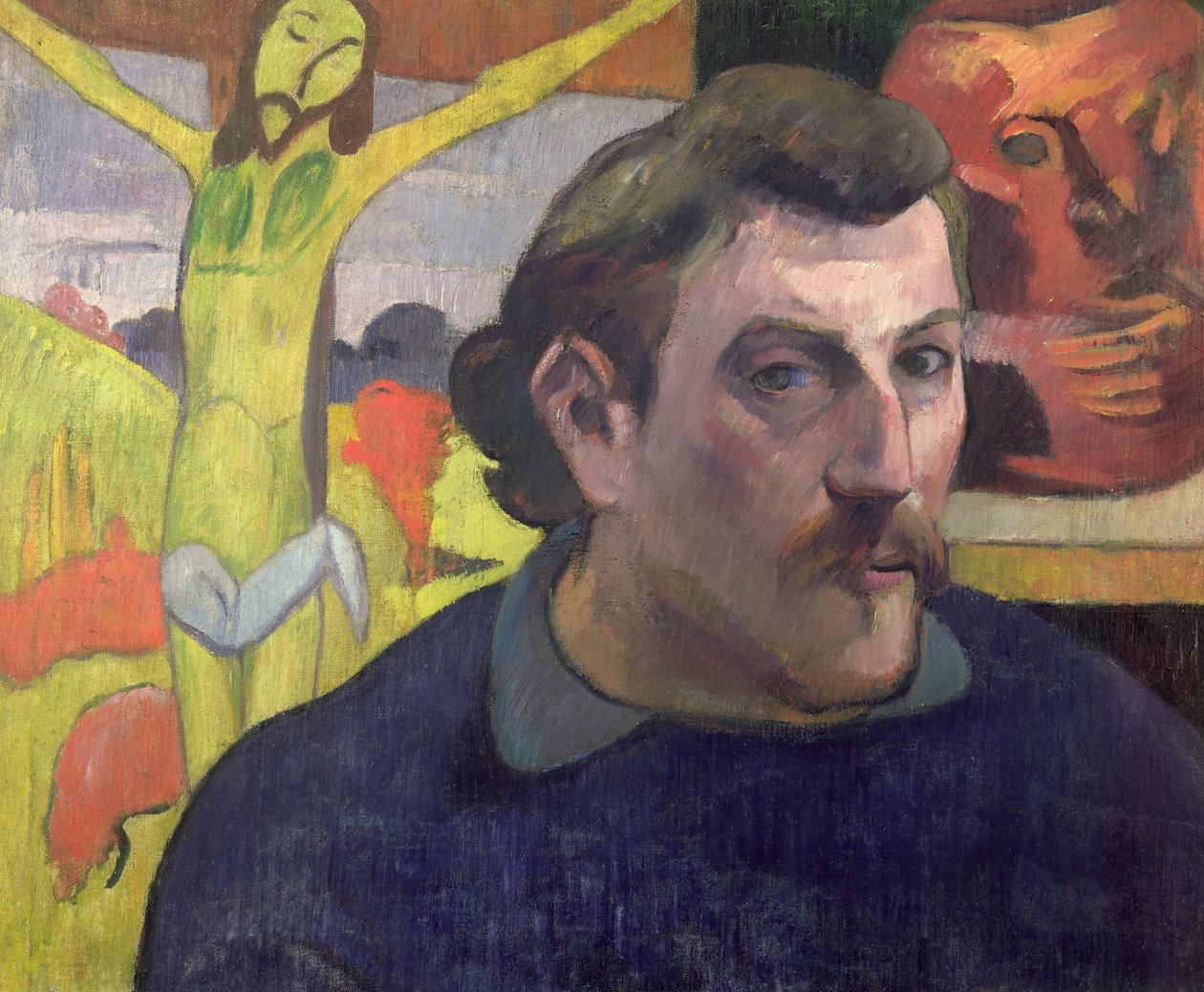 Autoportret z Żółtym Chrystusem, 1890 autorstwa Paul Gauguin