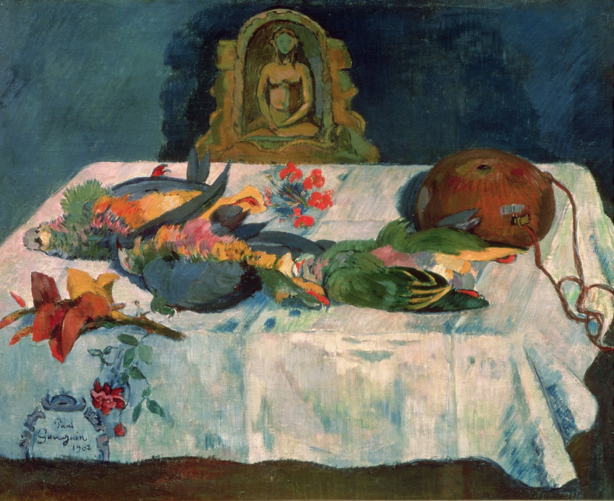 Martwa natura z papugami, 1902 autorstwa Paul Gauguin