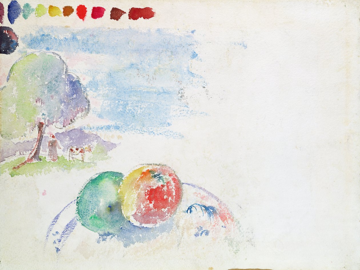 Studium owoców i pejzaż, 1892 autorstwa Paul Gauguin
