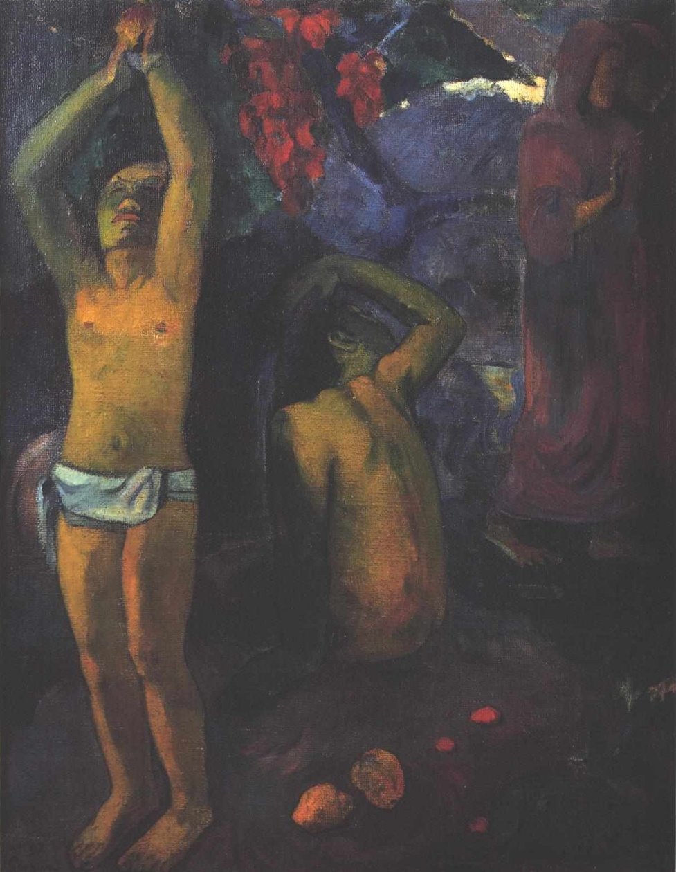 Tahitański mężczyzna z podniesionymi rękami autorstwa Paul Gauguin