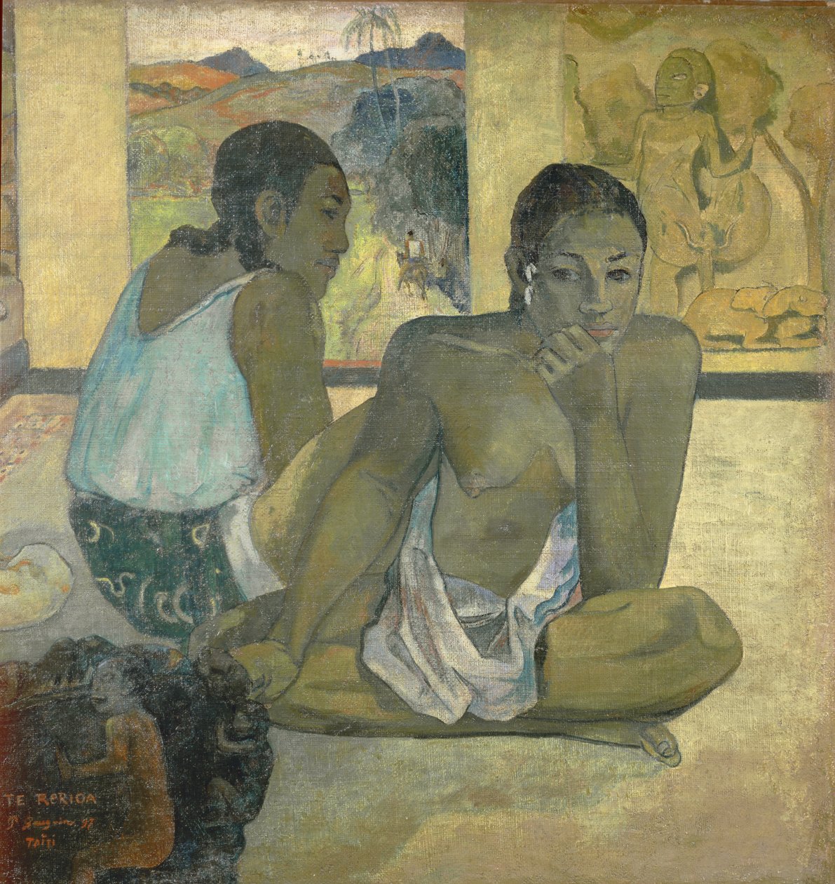 Te Rerioa (Śnienie na dzień), 1897 (detal 65740) autorstwa Paul Gauguin