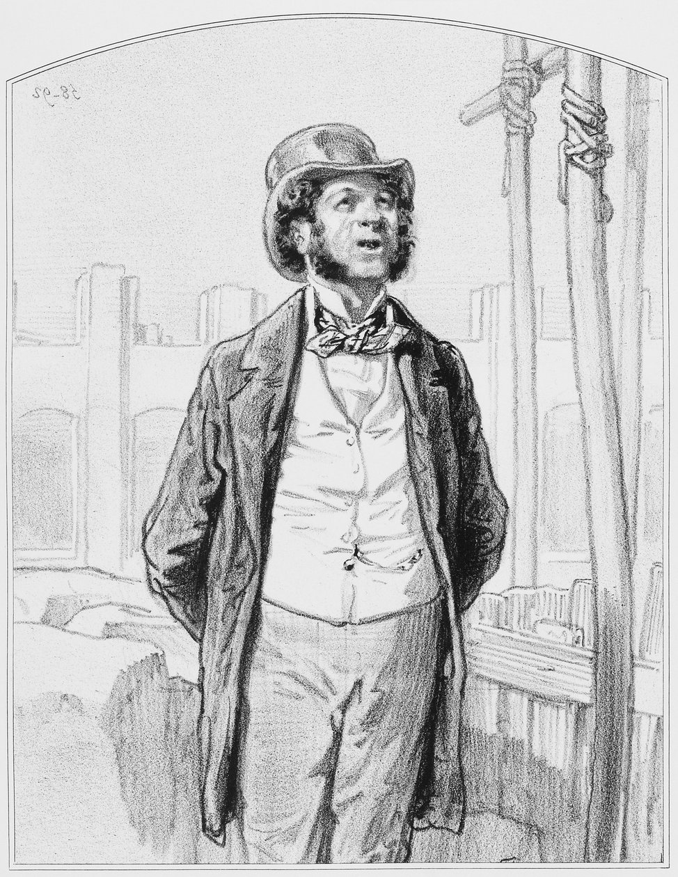 Prywatny inspektor robót publicznych, Tablica 13 z Les Toquades, 1858 autorstwa Paul Gavarni