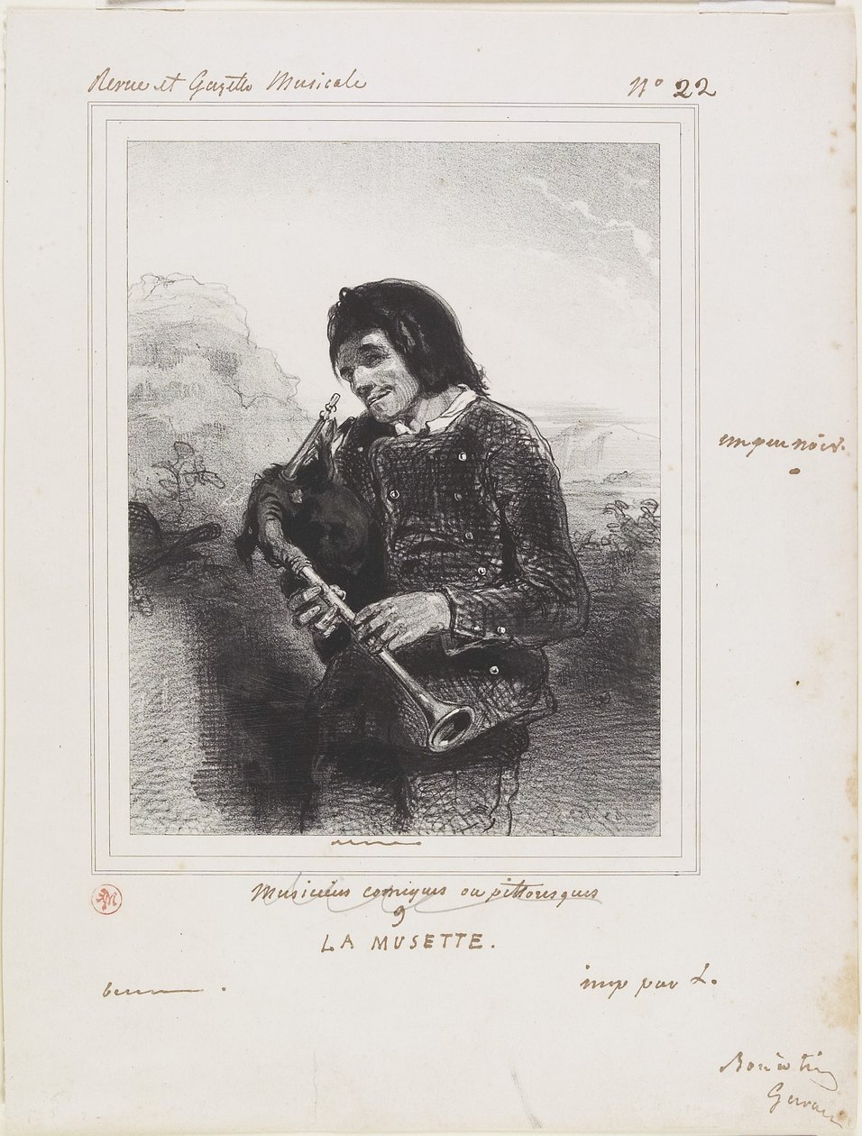 La Musette (Dudziarz), 1844 autorstwa Paul Gavarni