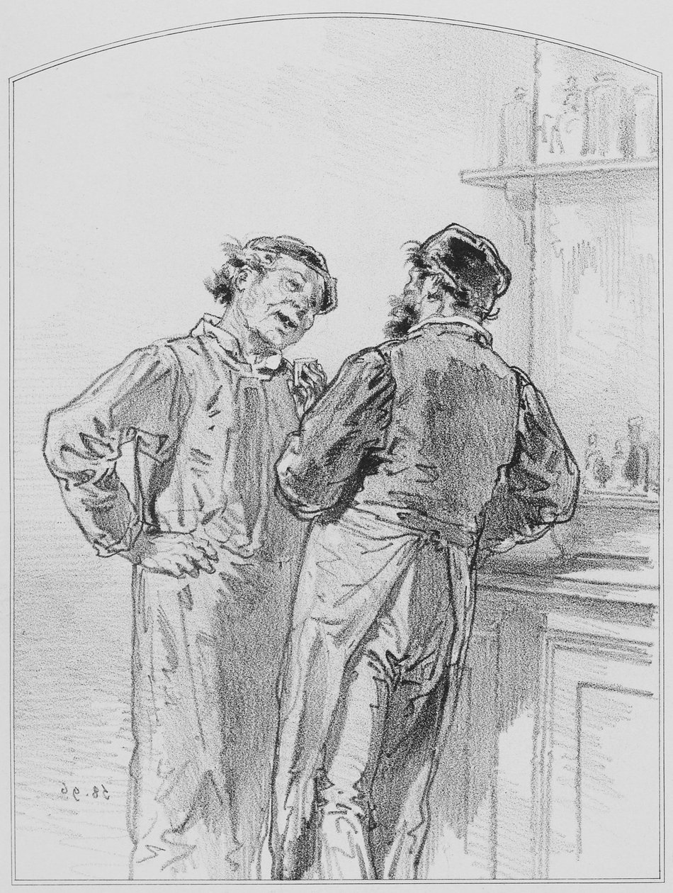 Dna moczanowa, płyta 17 z Les Toquades, 1858 autorstwa Paul Gavarni