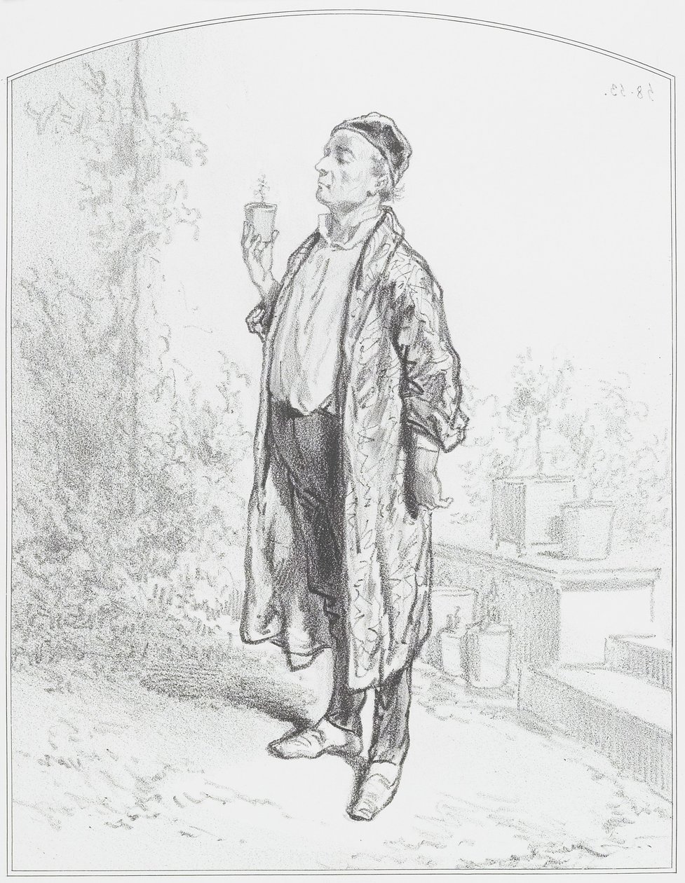 Le cineraria candidissima, tablica 3 z Les Toquades, 1858 autorstwa Paul Gavarni