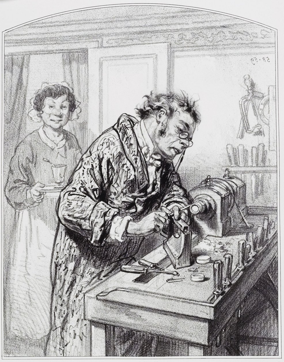 Wycieczka, plansza 14 z Les Toquades, 1858 autorstwa Paul Gavarni