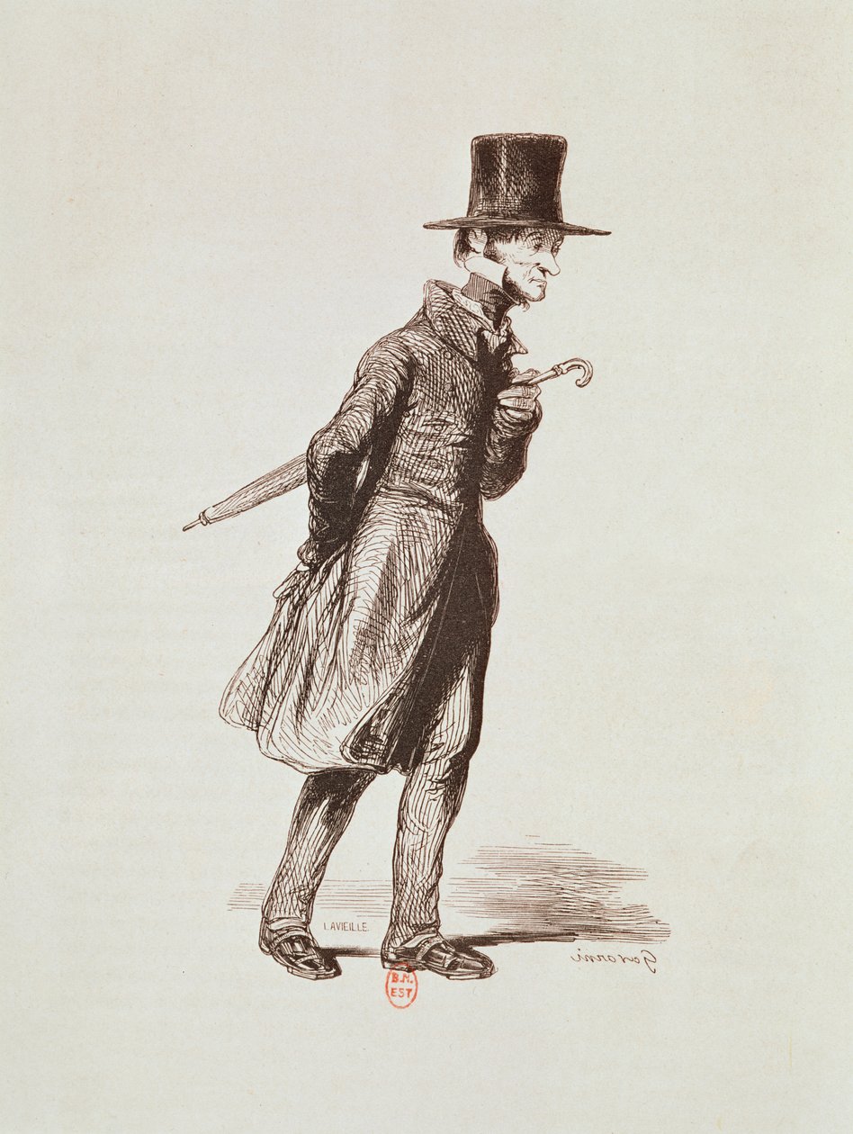 Pracownik, z „Les Francais peints par lui-memes”, ryty przez Guillaumota, Paryż, ok. 1850 autorstwa Paul Gavarni