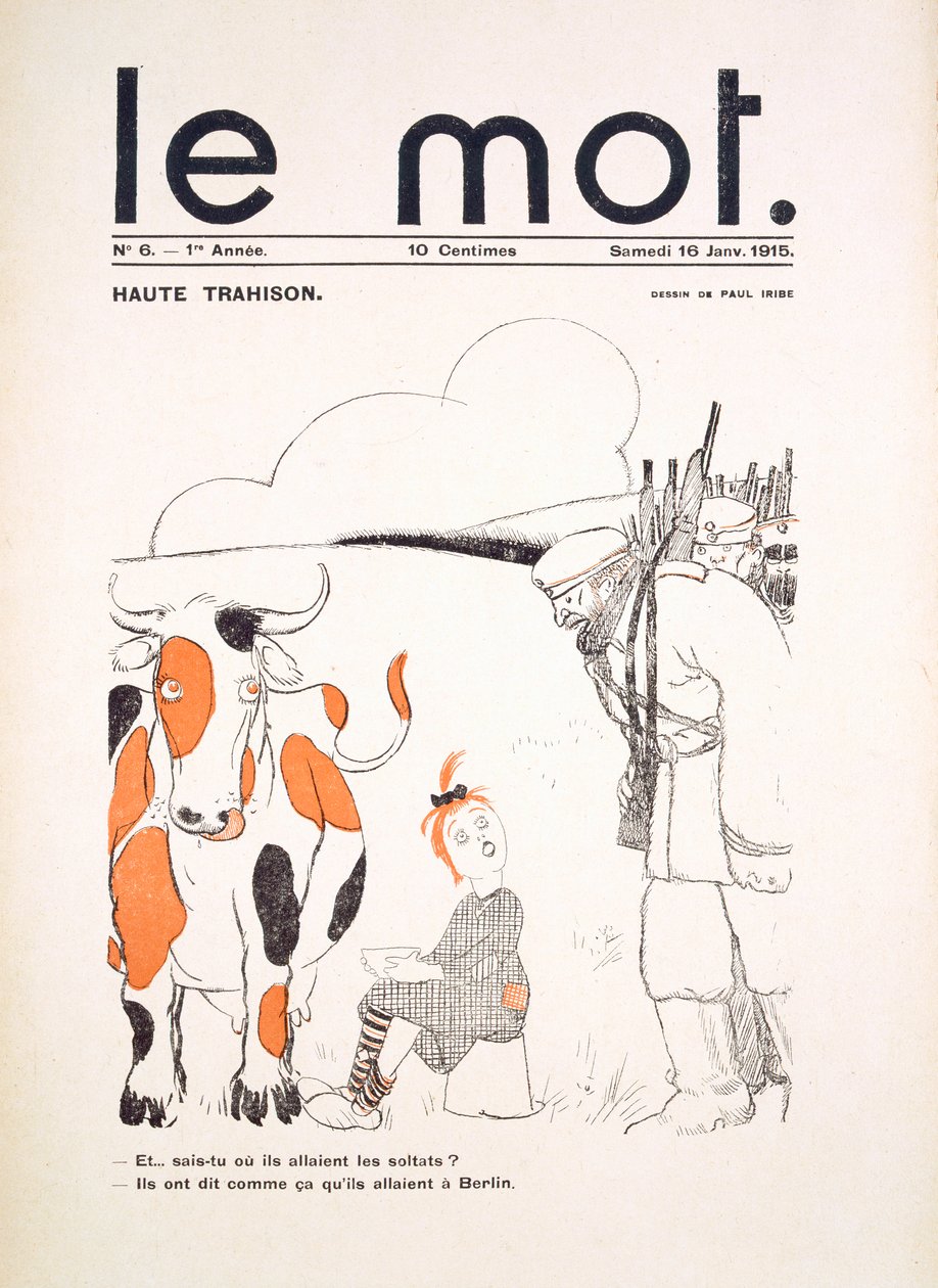 Przednia okładka "Le Mot", styczeń 1915 r. autorstwa Paul Iribe