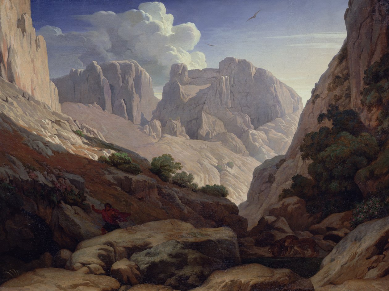 Wąwozy Atlasu, 1843 autorstwa Paul Jean Flandrin