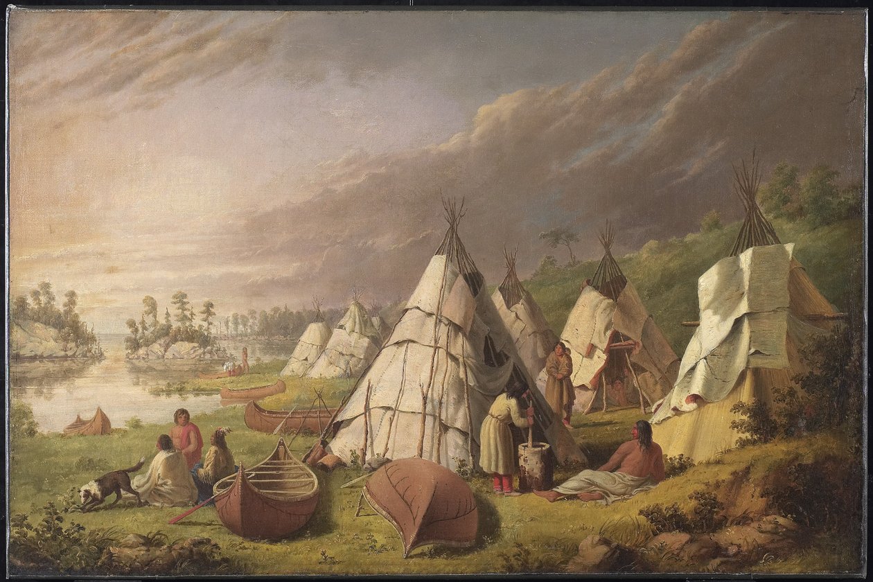 Obóz Indian nad jeziorem Huron, ok. 1845 r autorstwa Paul Kane