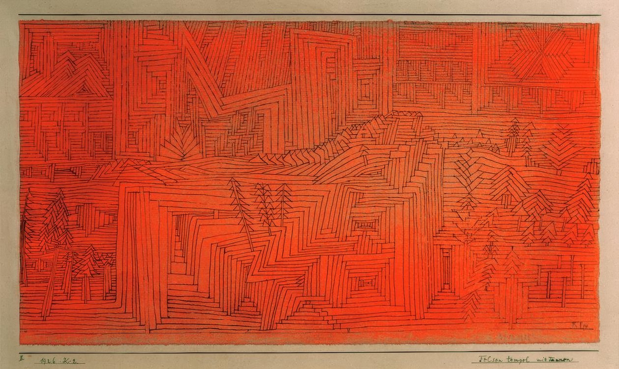 Skalna świątynia z jodłami autorstwa Paul Klee