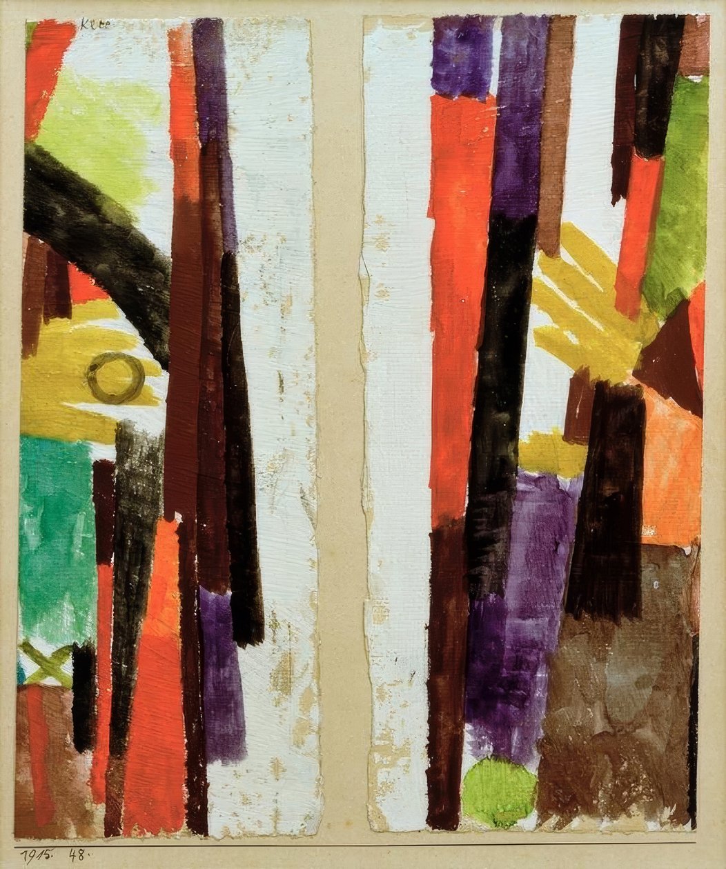 Elementy skrzydeł na rok 1915 45. - 1915.48 autorstwa Paul Klee