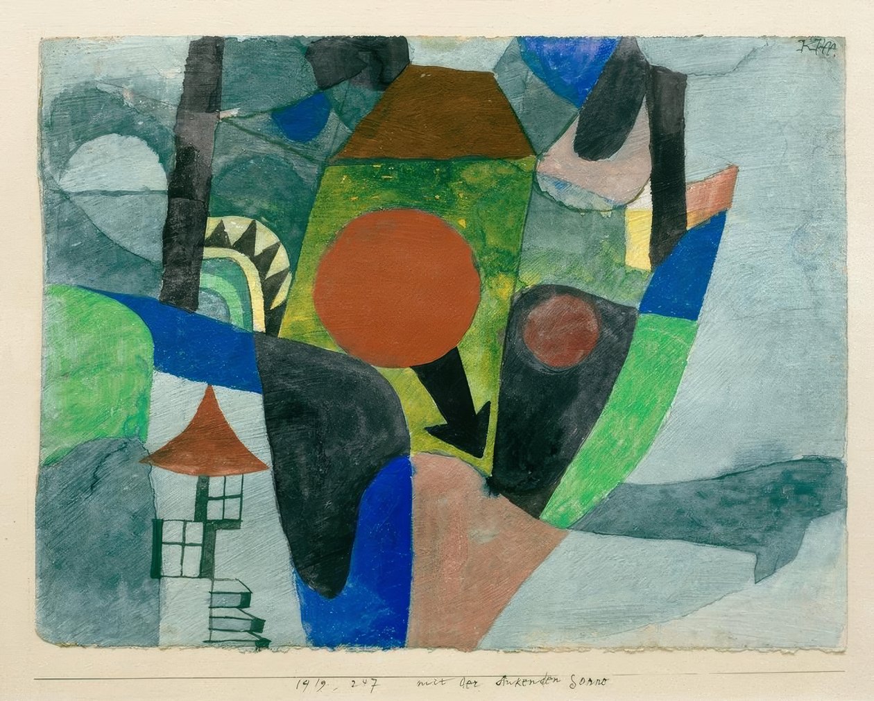 Krajobraz z zachodzącym słońcem autorstwa Paul Klee