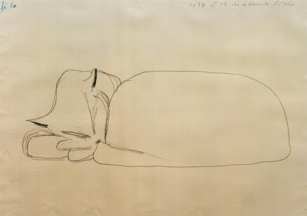 Śpiący kot autorstwa Paul Klee