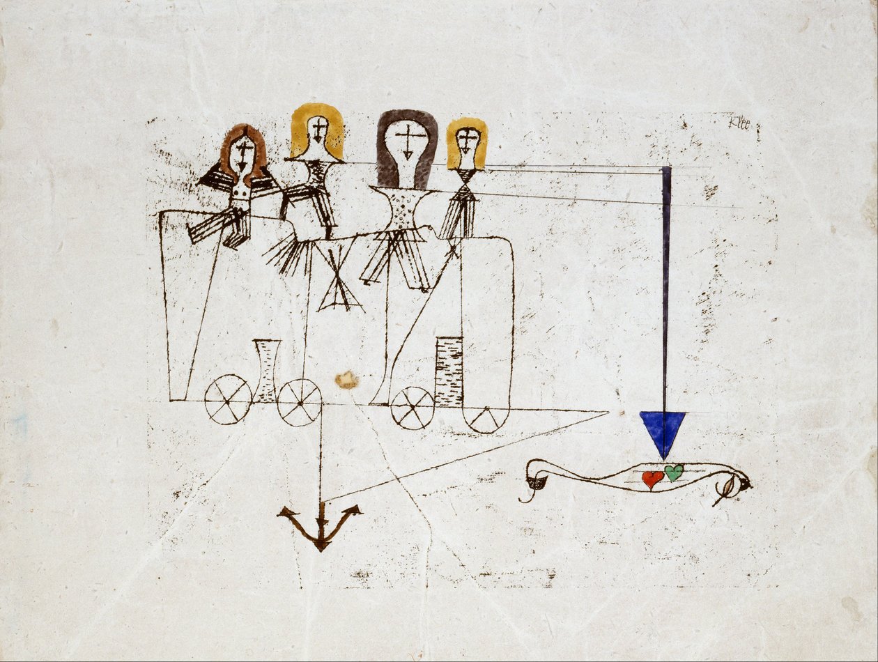 Wóz cnoty (ku pamięci 5 października 1922) autorstwa Paul Klee