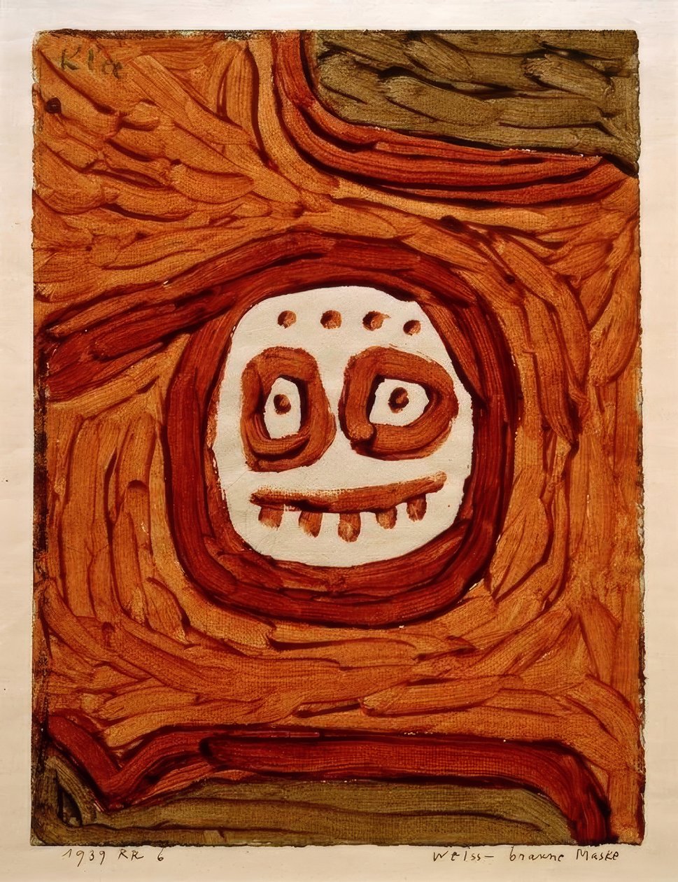Maska biało-brązowa autorstwa Paul Klee