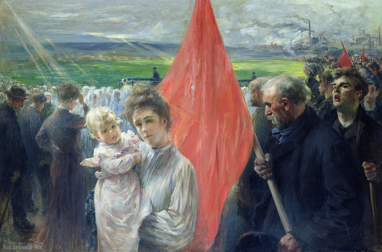 Strajk w Saint-Ouen, 1908 r. autorstwa Paul Louis Delance
