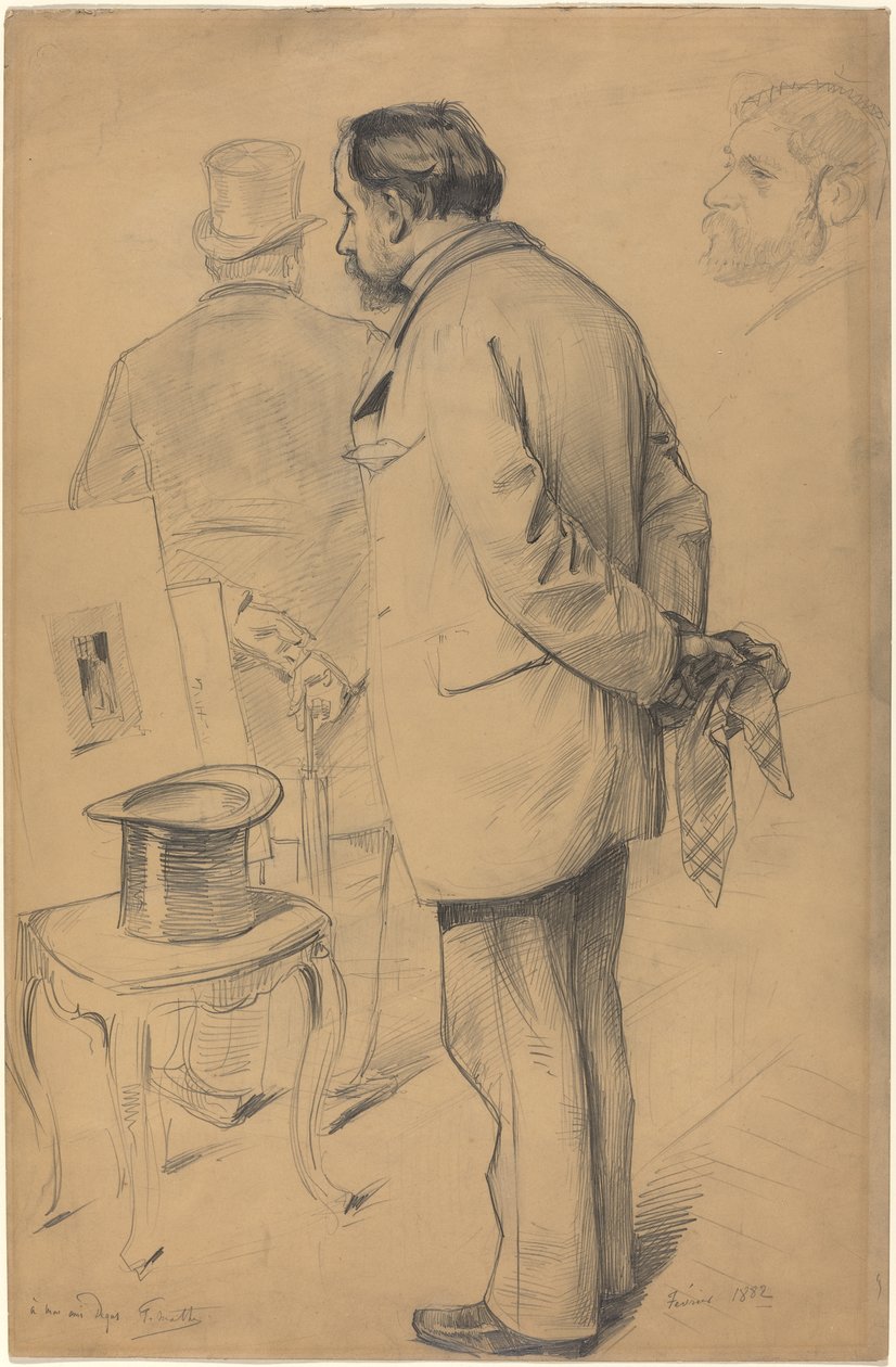 Edgar Degas, 1882 (grafit na tekturze) autorstwa Paul Mathey