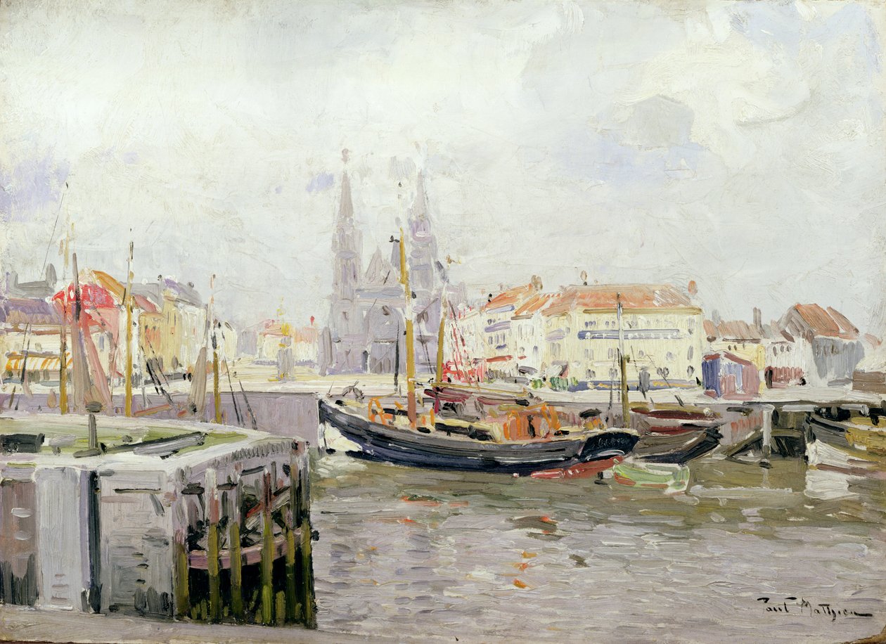 SS. Petrus en Pauluskerk i Vissers Quay w Ostend autorstwa Paul Mathieu