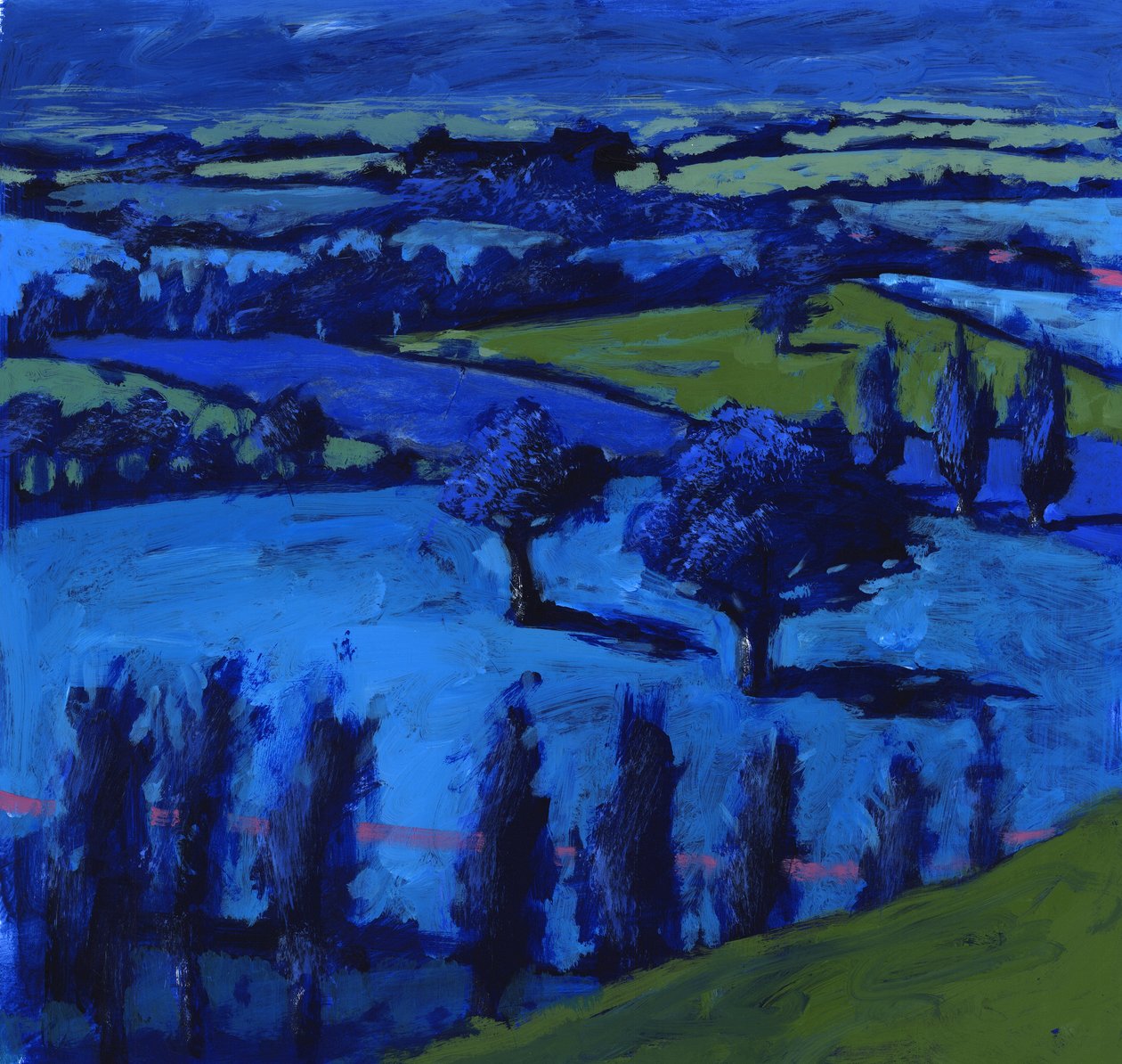 Niebieski pejzaż, 2009 (akryl na płycie) autorstwa Paul Powis