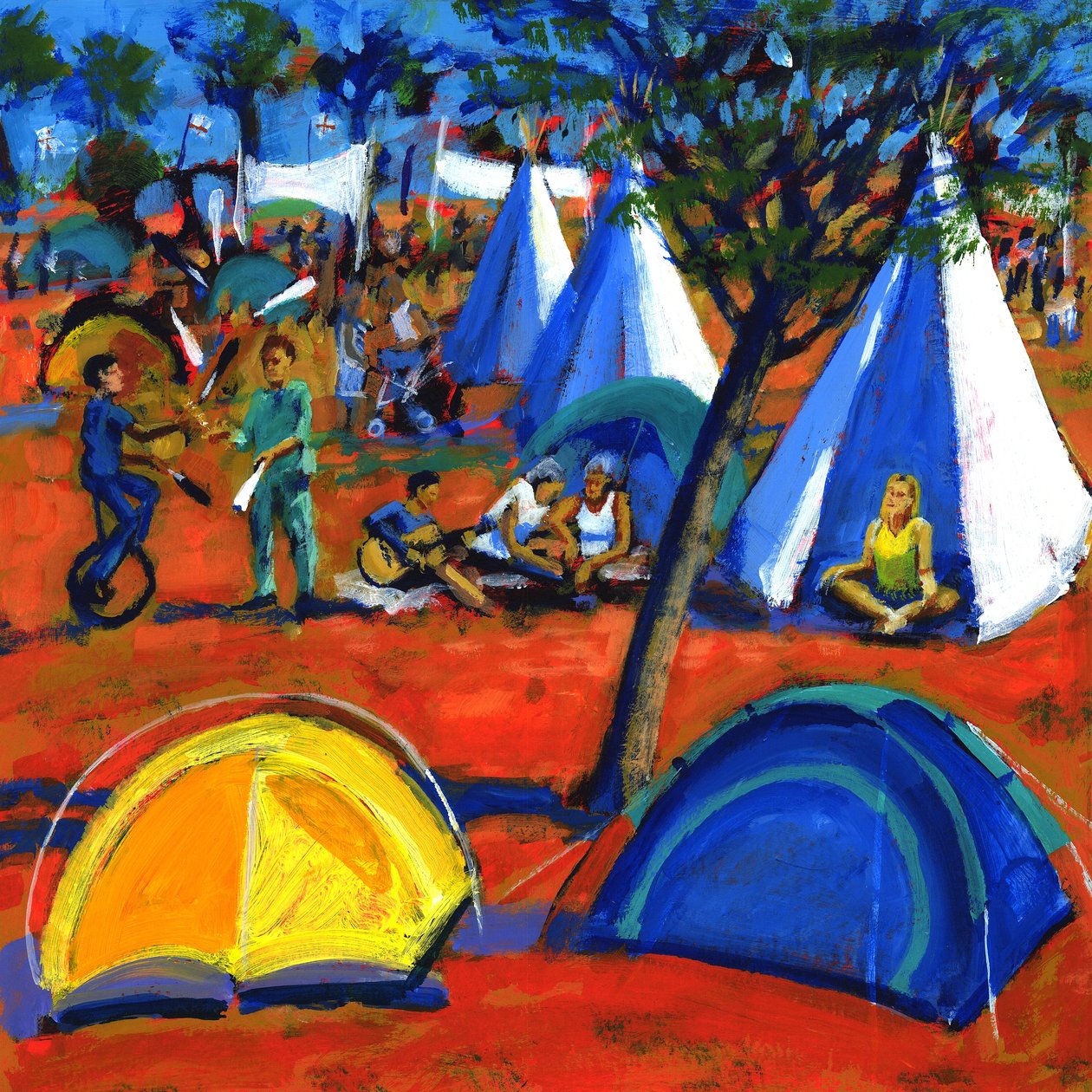 Festiwal muzyki pop, 2008 (akryl na płycie) autorstwa Paul Powis