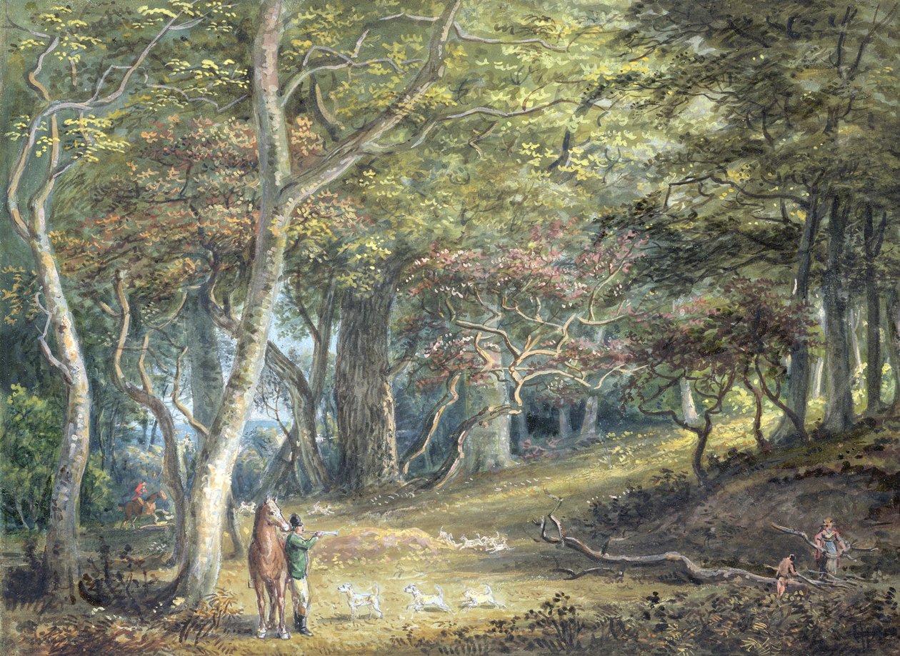 Scena w lesie Windsor autorstwa Paul Sandby