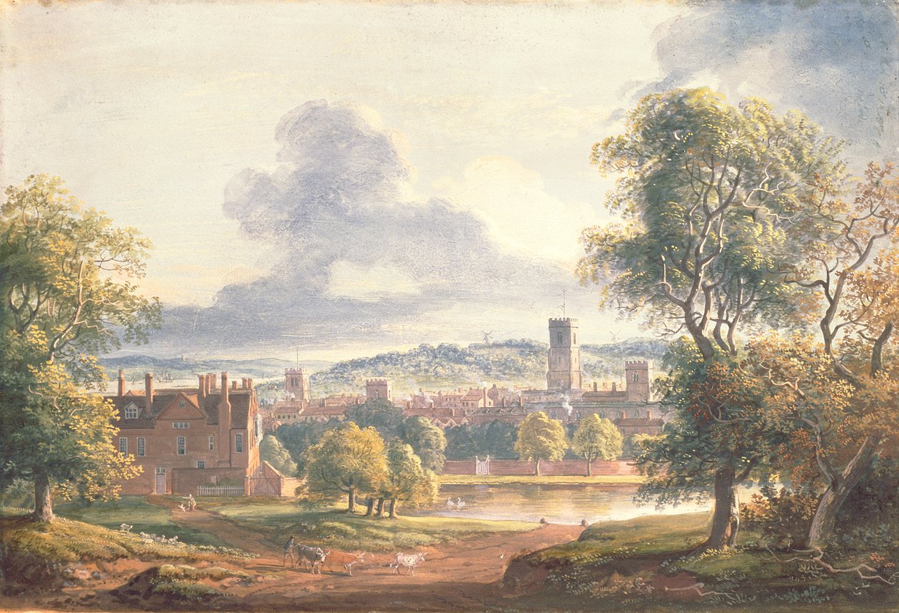 Widok na Ipswich (wc, gwasz na papierze) autorstwa Paul Sandby