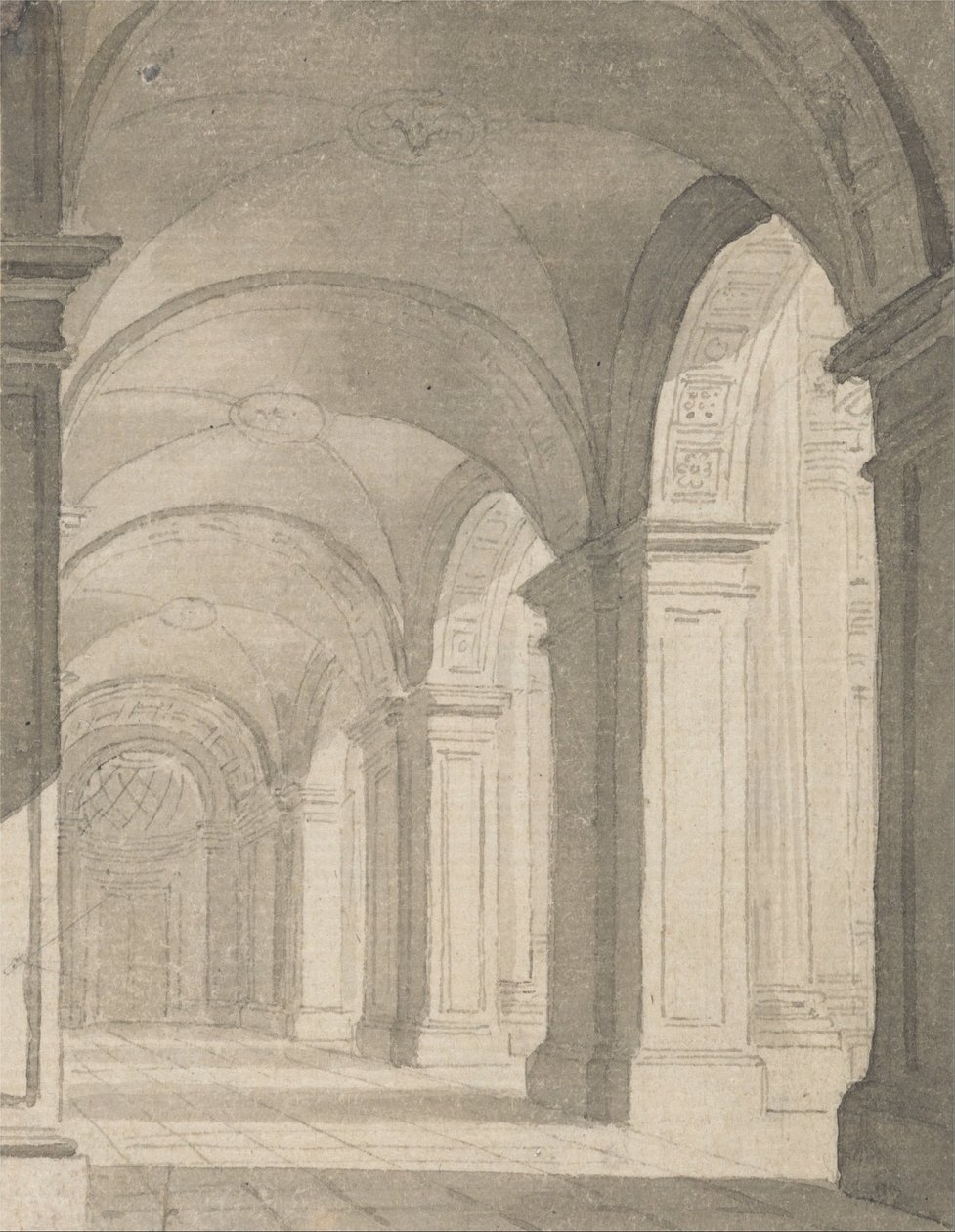 Kolumnada ze sklepionym dachem autorstwa Paul Sandby