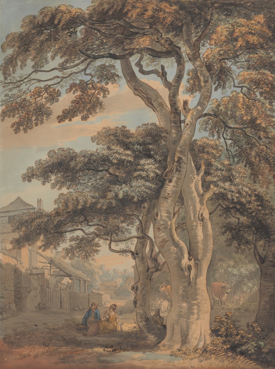 Para na podwórku autorstwa Paul Sandby