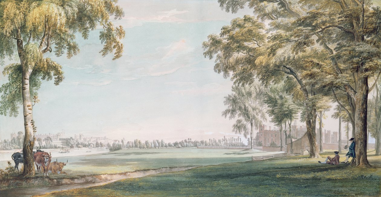 Eton College i Windsor z boisk autorstwa Paul Sandby