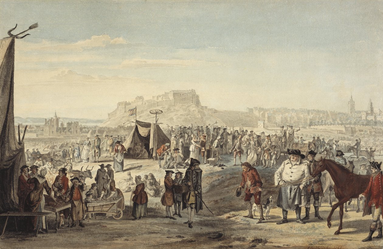Targi konne na Bruntsfield Links, Edynburg autorstwa Paul Sandby