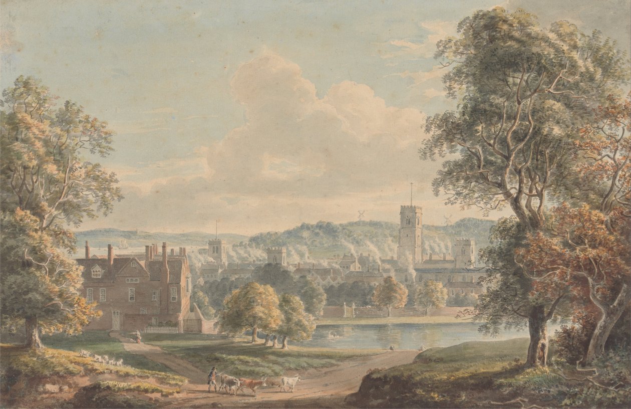 Ipswich z terenu rezydencji Christchurch autorstwa Paul Sandby