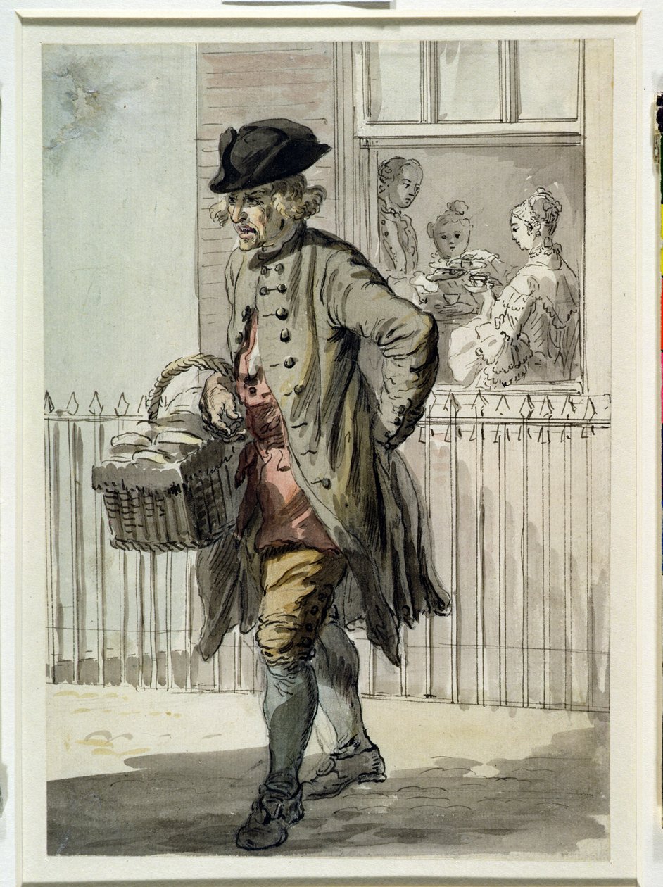 Londyn płacze: Muffin Man, ok. 1759 autorstwa Paul Sandby