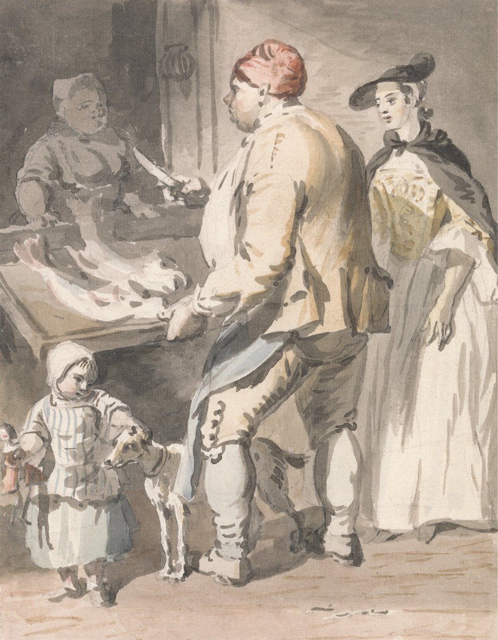 London Cries – sprzedawca ryb autorstwa Paul Sandby