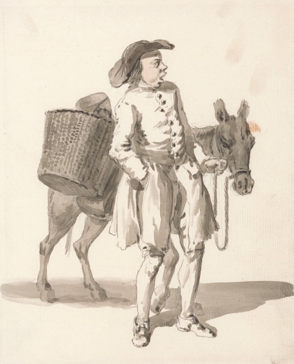London Cries – chłopiec z osłem autorstwa Paul Sandby