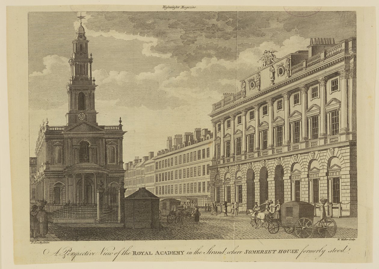 Widok perspektywiczny Królewskiej Akademii Sztuk rytowanych przez W. Walkera (fl.1775-92) 1795 autorstwa Paul Sandby