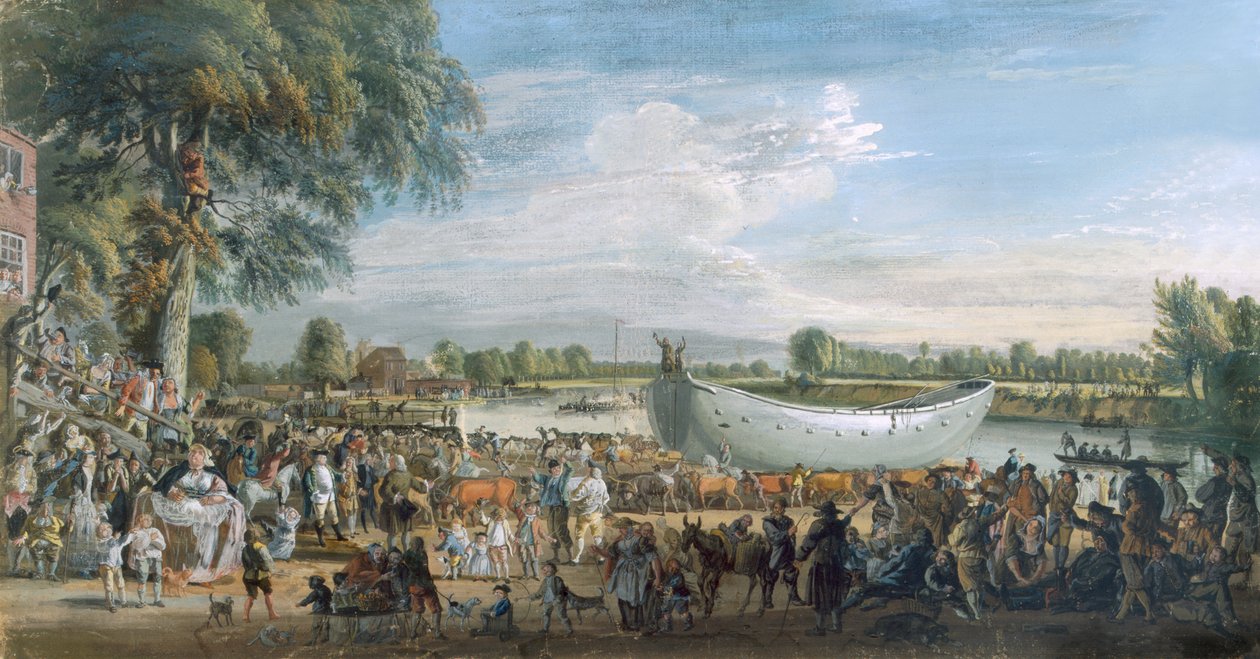 Chiński junkers w drodze do Virginia Water, ok. 1753 r. autorstwa Paul Sandby