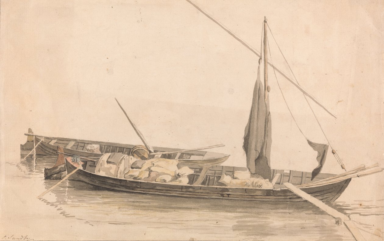 Dwie łodzie w Anchor autorstwa Paul Sandby