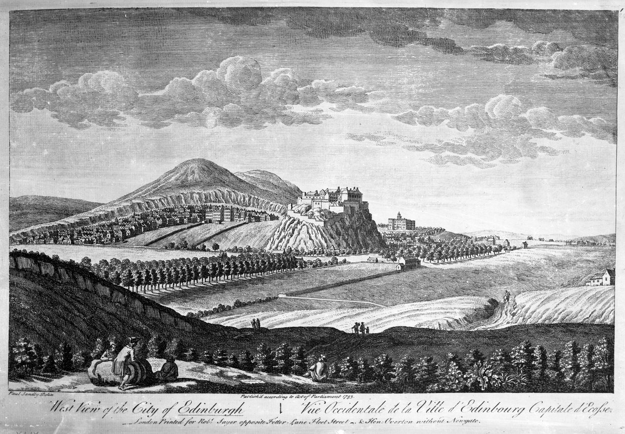 Widok na zachód miasta Edynburga, 1753 autorstwa Paul Sandby