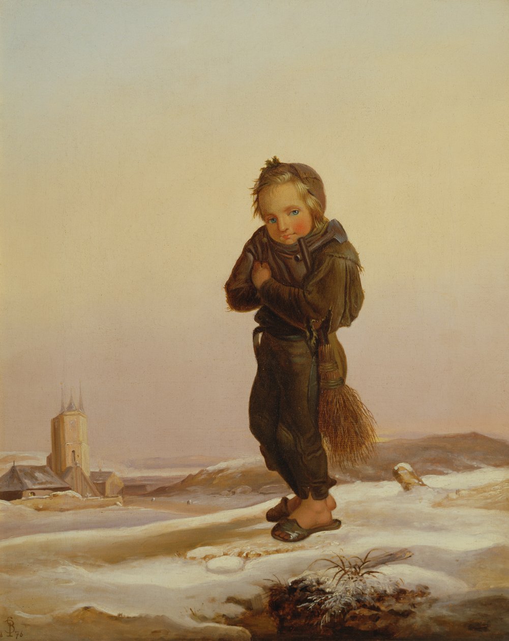 Dziecięcy kominiarz w śniegu, 1876 r. autorstwa Paul Seignac