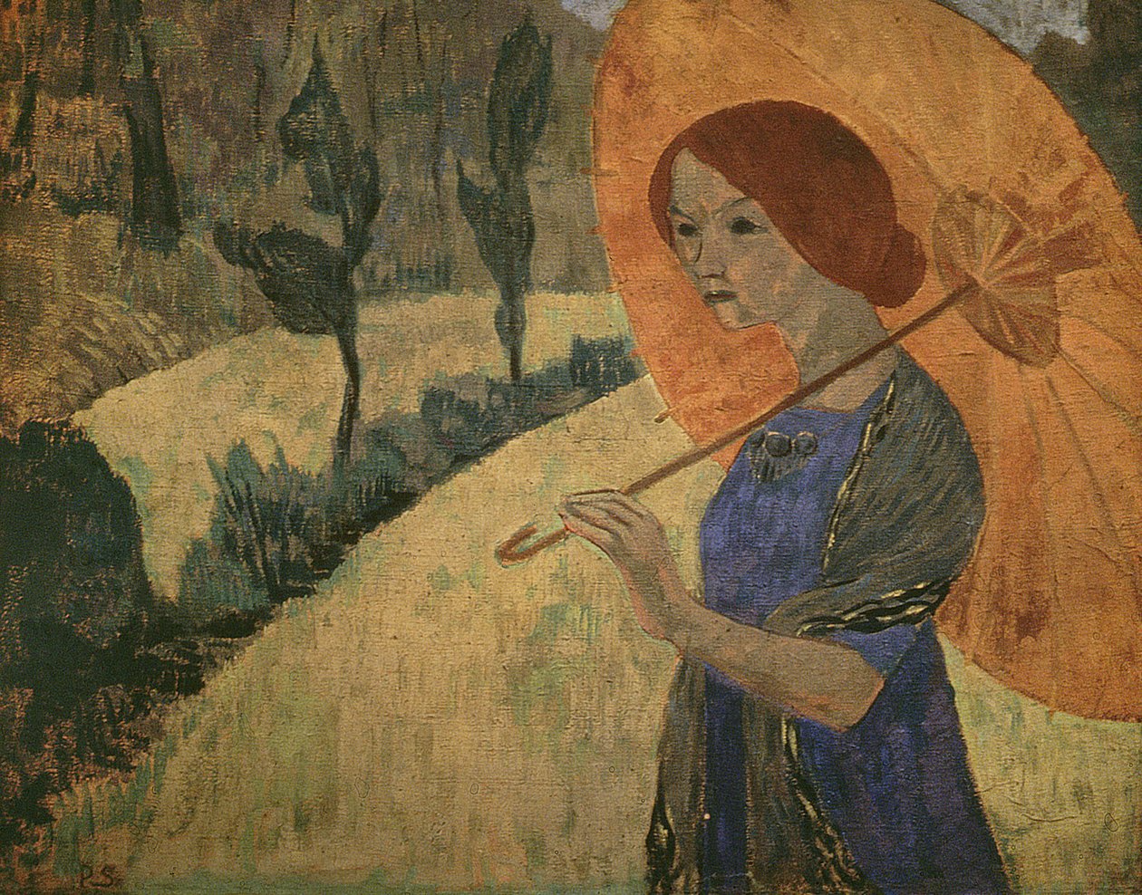 Madame Serusier z parasolką, 1912 autorstwa Paul Sérusier