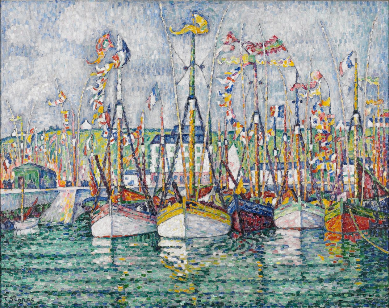 Błogosławieństwo floty tuńczyka w Groix, 1923 autorstwa Paul Signac