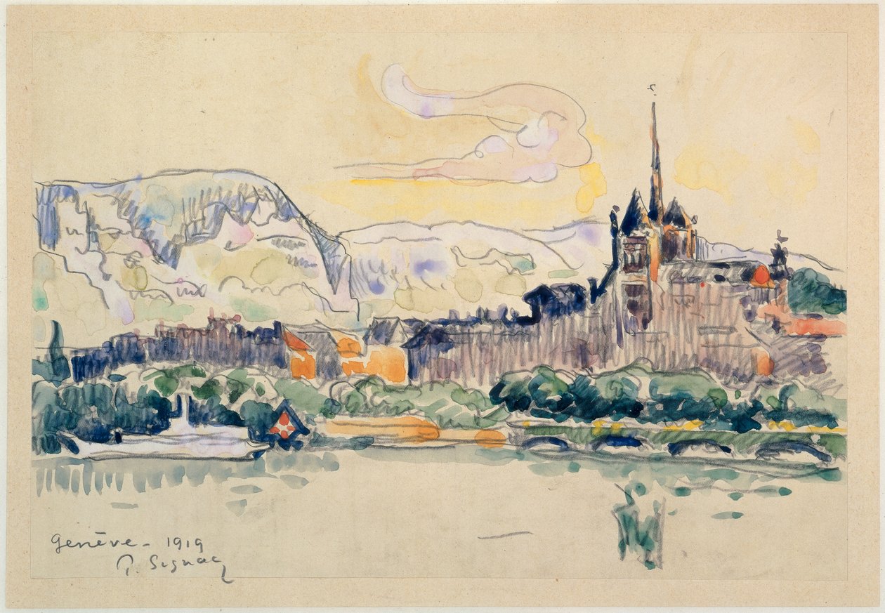 Genewa, 1919 (wc na papierze) autorstwa Paul Signac
