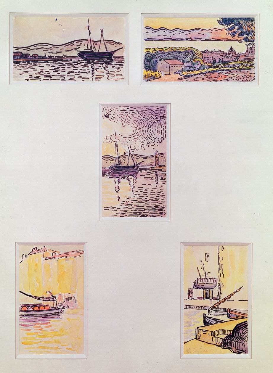Saint Tropez (pięć akwarel), ok. 1900 (akwarela na papierze) autorstwa Paul Signac