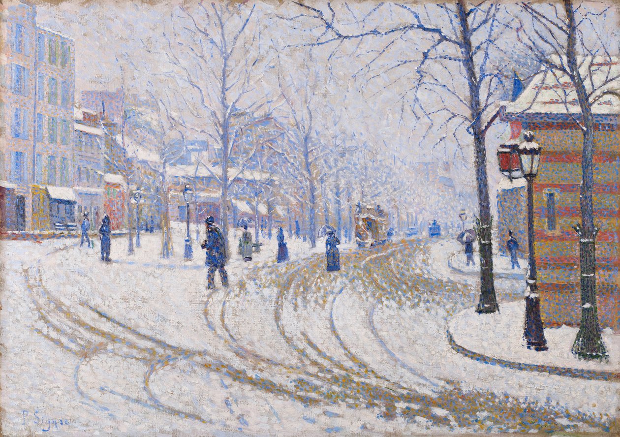 Śnieg, Boulevard de Clichy, Paryż, 1886 autorstwa Paul Signac