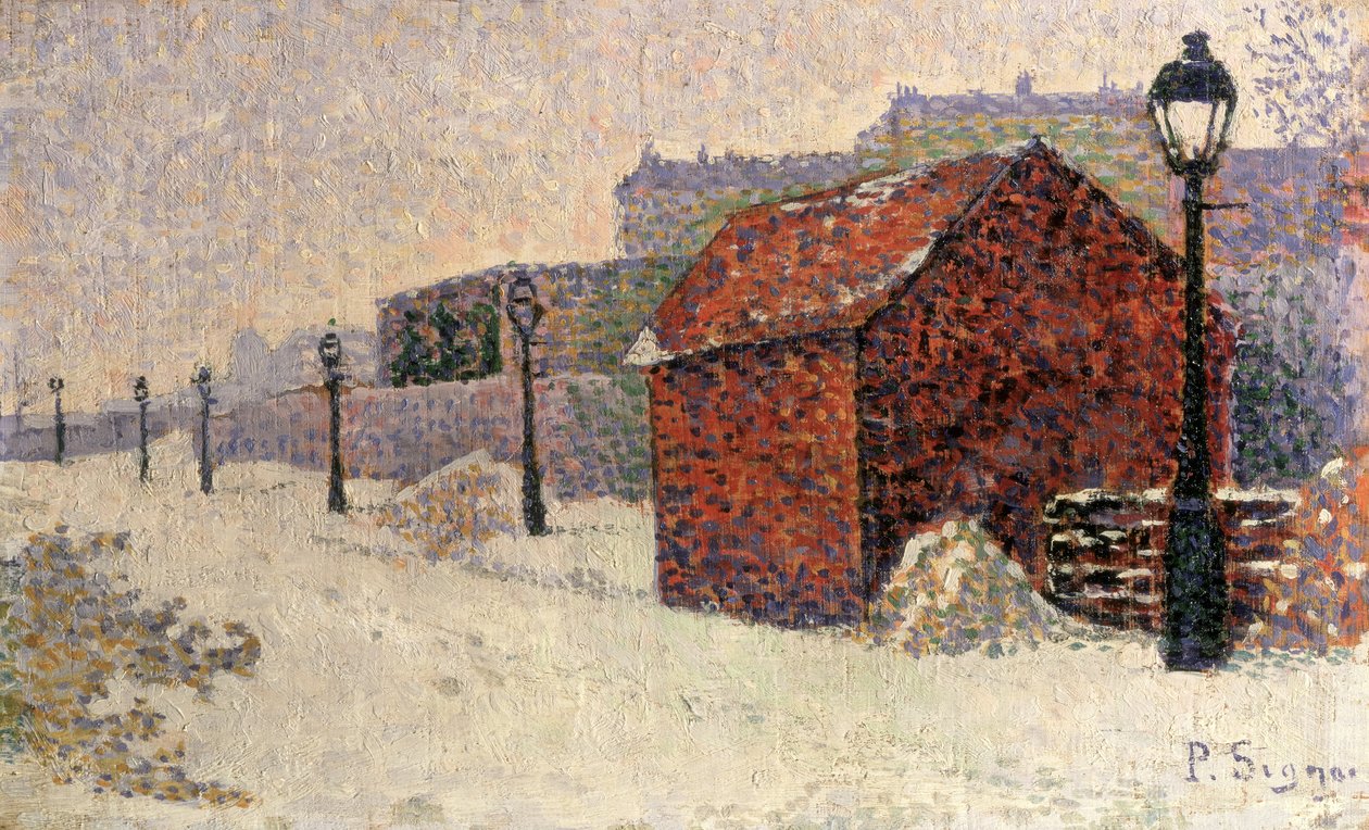 Śnieg, Butte Montmartre, 1887 autorstwa Paul Signac