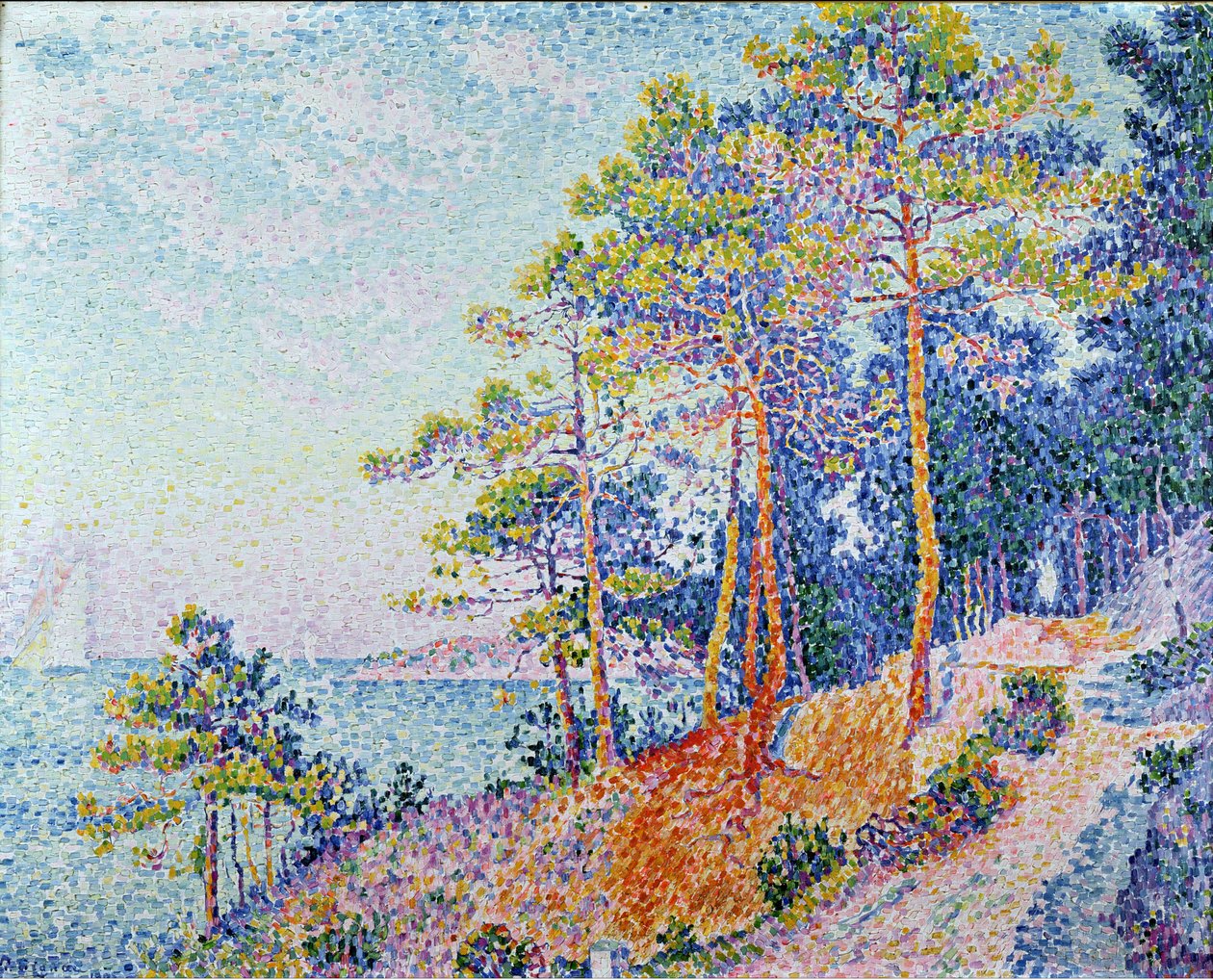 Św. Tropez, ścieżka zwyczaju, 1905 autorstwa Paul Signac