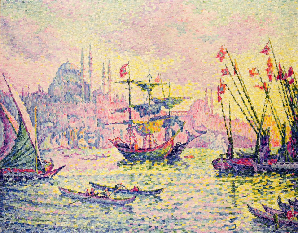Widok Konstantynopola, 1907 autorstwa Paul Signac