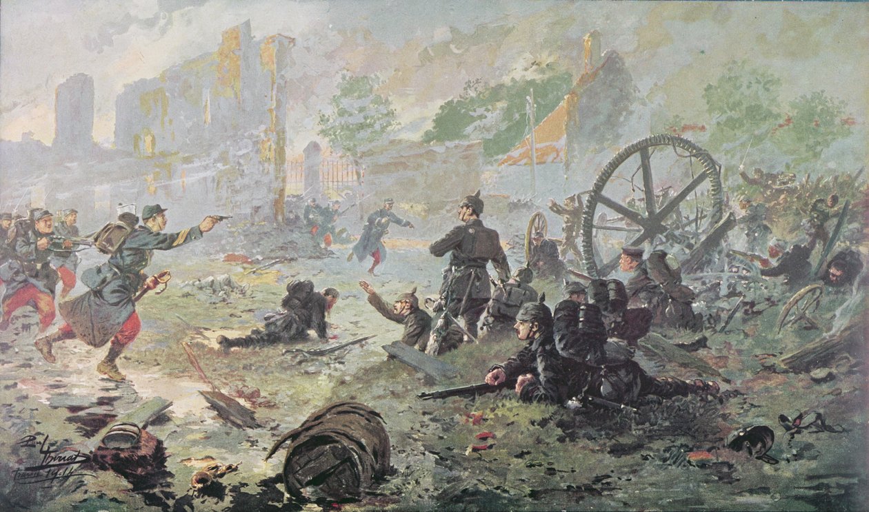 Atak na Mailly-le-Camp, podczas pierwszej bitwy nad Marną, 1914 autorstwa Paul Thiriat